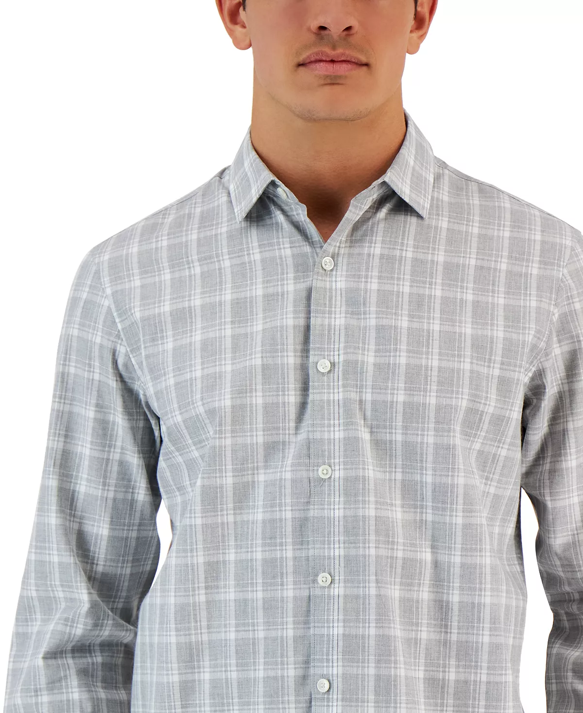 Alfani Men's Caro Classic-Fit Long-Sleeve Plaid Print Shirt, Created For Macy's 5 Alfani Men's Caro Classic-Fit Long-Sleeve Plaid Print Shirt, Created For Macy's - Image 3