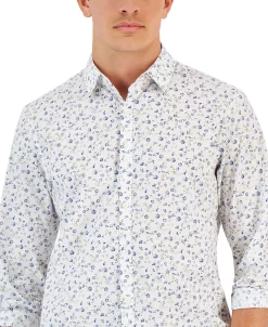Alfani Men's Georgie Floral Print Shirt, Created For Macy's -Vince Camuto Sale 22401262 fpx