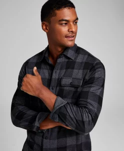 And Now This Men's Heavyweight Plaid Long-Sleeve Button-Up Shirt -Vince Camuto Sale 22409821 fpx