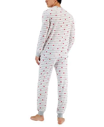 Family Pajamas Men's Hearts Striped Valentine's Day Matching Pajama Set, Created For Macy's 4 Family Pajamas Men's Hearts Striped Valentine's Day Matching Pajama Set, Created For Macy's - Image 2