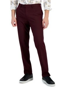 Bar III Men's Slim-Fit Burgundy Solid Suit Pants, Created For Macy's
