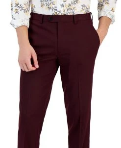Bar III Men's Slim-Fit Burgundy Solid Suit Pants, Created For Macy's -Vince Camuto Sale 22472179 fpx