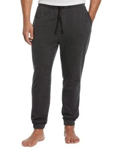 Perry Ellis Portfolio Men's Heathered Textured-Knit Fleece Pajama Joggers