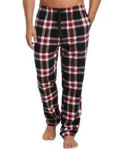 Perry Ellis Portfolio Men's Windowpane Plaid Flannel Pajama Pants