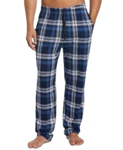 Perry Ellis Portfolio Men's Windowpane Plaid Knit Pajama Pants