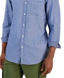 Alfani Men's Keys Chevron Pattern Button-Front Long-Sleeve Shirt, Created For Macy's -Vince Camuto Sale 22523138 fpx