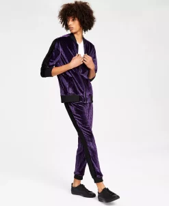 INC International Concepts Men's Gemini Classic-Fit Geometric Full-Zip Velour Tracksuit Jacket, Created For Macy's -Vince Camuto Sale 22523843 fpx