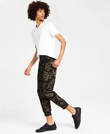 INC International Concepts Men's Duran Classic-Fit Floral Jacquard Pleated Tracksuit Pants, Created For Macy's 5 INC International Concepts Men's Duran Classic-Fit Floral Jacquard Pleated Tracksuit Pants, Created For Macy's - Image 3