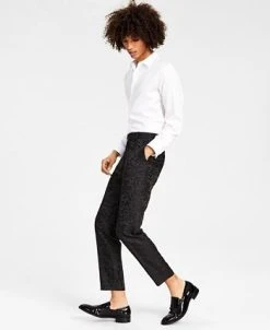INC International Concepts Men's Lacy Slim-Fit Floral Jacquard Suit Pants, Created For Macy's -Vince Camuto Sale 22525398 fpx