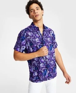 INC International Concepts Men's Rosco Classic-Fit Floral-Print Button-Down Shirt, Created For Macy's