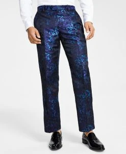 INC International Concepts Men's Classic-Fit Abstract Brocade Suit Pants, Created For Macy's
