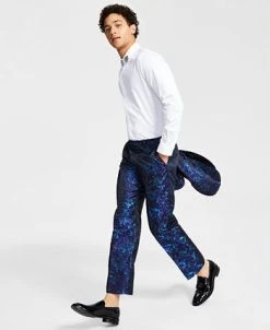 INC International Concepts Men's Classic-Fit Abstract Brocade Suit Pants, Created For Macy's -Vince Camuto Sale 22525706 fpx