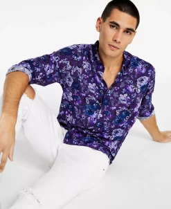 INC International Concepts Men's Rosco Short-Sleeve Floral Print Shirt, Created For Macy's -Vince Camuto Sale 22525714 fpx