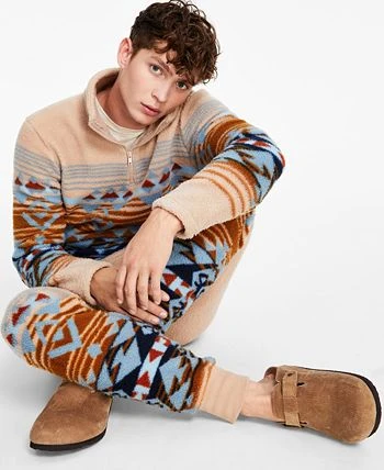 Sun + Stone Men's Desert Snow Geo-Print Fleece Joggers, Created For Macy's 5 Sun + Stone Men's Desert Snow Geo-Print Fleece Joggers, Created For Macy's - Image 3