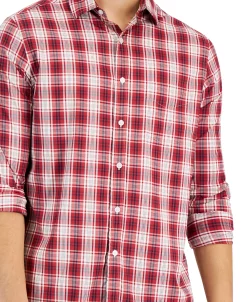Club Room Men's Plaid Tech Woven Button-Up Shirt, Created For Macy's -Vince Camuto Sale 22564666 fpx