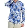 Club Room Men's Poke Tropical Long-Sleeve Linen Shirt, Created For Macy's