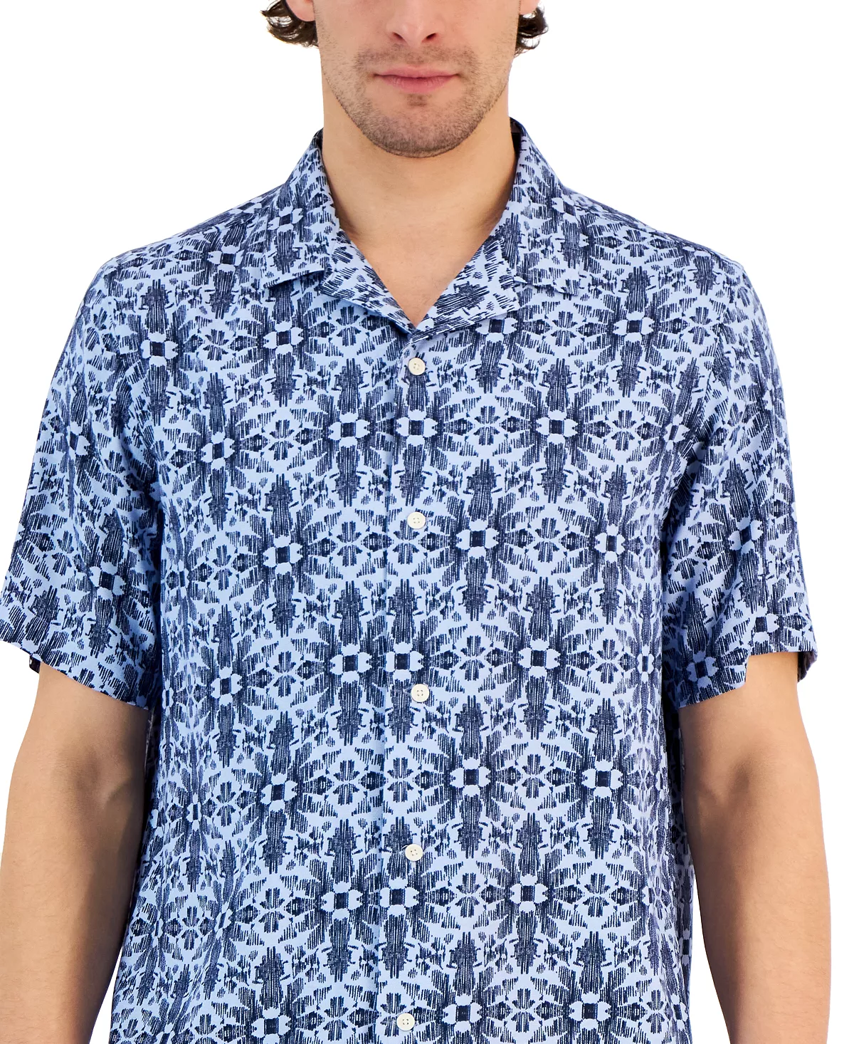 Club Room Men's Silk Floral Medallion Shirt, Created For Macy's 5 Club Room Men's Silk Floral Medallion Shirt, Created For Macy's - Image 3