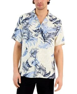 Club Room Men's Tropical Leaves Shirt, Created For Macy's