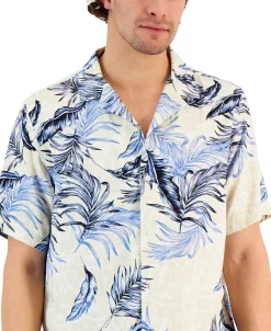 Club Room Men's Tropical Leaves Shirt, Created For Macy's -Vince Camuto Sale 22601044 fpx