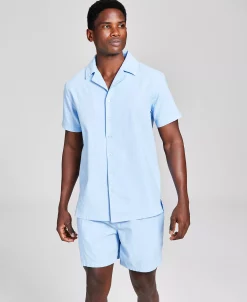 And Now This Men's Classic-Fit Button-Down Camp Shirt -Vince Camuto Sale 22677536 fpx