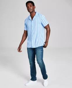 And Now This Men's Striped Woven Short Sleeve Camp Shirt, Created For Macy's 11 And Now This Men's Striped Woven Short Sleeve Camp Shirt, Created For Macy's -Vince Camuto Sale 22677562 fpx