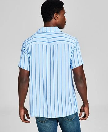 And Now This Men's Striped Woven Short Sleeve Camp Shirt, Created For Macy's 4 And Now This Men's Striped Woven Short Sleeve Camp Shirt, Created For Macy's - Image 2