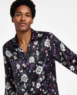 INC International Concepts Men's Gav Bot Classic-Fit Long Sleeve Floral Print Camp Shirt, Created For Macy's -Vince Camuto Sale 22685201 fpx