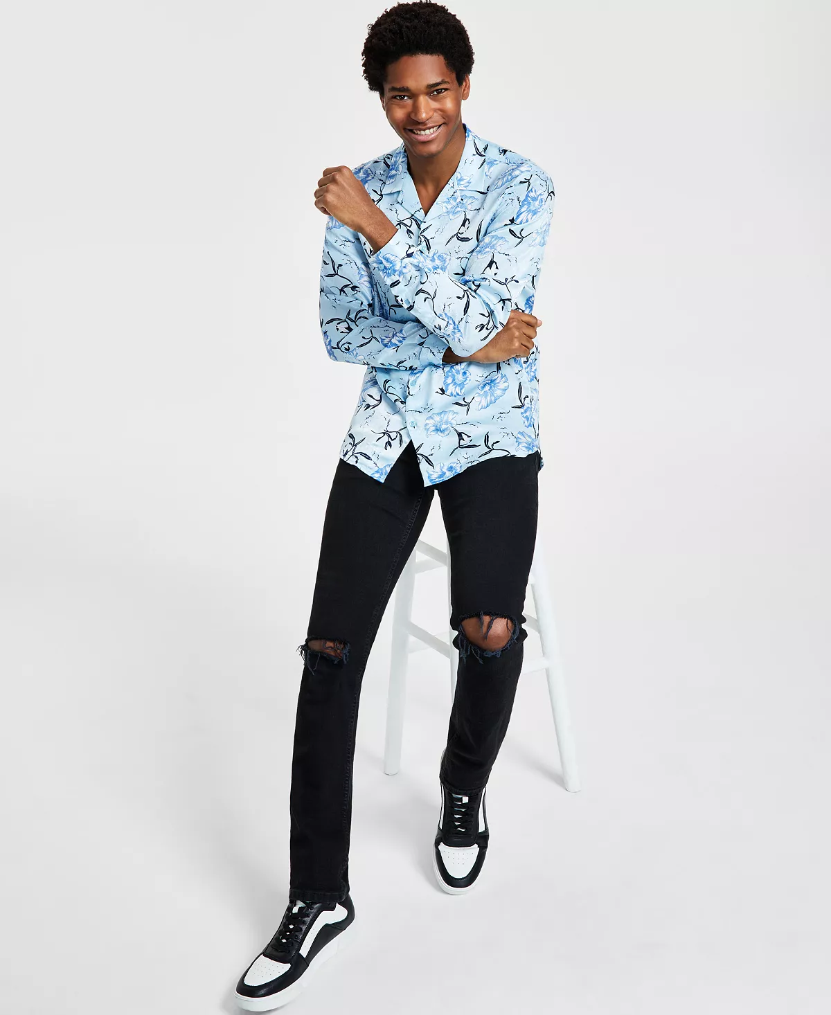 INC International Concepts Men's Jess Classic-Fit Long Sleeve Floral Print Camp Shirt, Created For Macy's 5 INC International Concepts Men's Jess Classic-Fit Long Sleeve Floral Print Camp Shirt, Created For Macy's - Image 3
