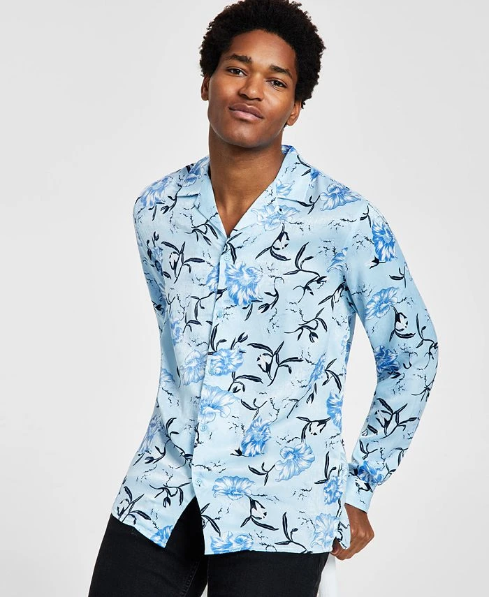 INC International Concepts Men's Jess Classic-Fit Long Sleeve Floral Print Camp Shirt, Created For Macy's 3 INC International Concepts Men's Jess Classic-Fit Long Sleeve Floral Print Camp Shirt, Created For Macy's
