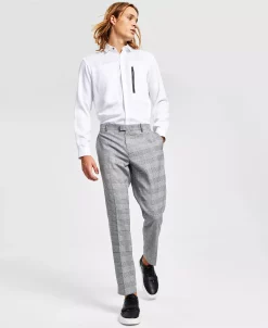 INC International Concepts Men's Slim-Fit Glen Plaid Pants, Created For Macy's -Vince Camuto Sale 22685208 fpx