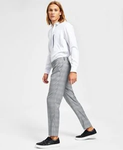 INC International Concepts Men's Slim-Fit Glen Plaid Pants, Created For Macy's -Vince Camuto Sale 22685210 fpx