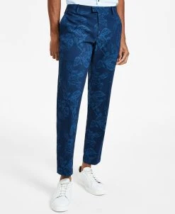 INC International Concepts Men's Finley Slim-Fit Foliage Print Pants, Created For Macy's