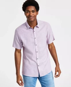 INC International Concepts Men's Regular-Fit Linen Shirt, Created For Macy's -Vince Camuto Sale 22685350 fpx