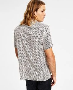 INC International Concepts Men's Dawson Classic-Fit Short-Sleeve Geo Print Camp Shirt, Created For Macy's -Vince Camuto Sale 22685395 fpx