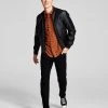 And Now This Men's Slim-Fit Stretch Jeans, Faux Leather Bomber Jacket, Plaid Brushed Flannel Shirt -Vince Camuto Sale 22685500 fpx