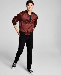 And Now This Men's Slim-Fit Stretch Jeans, Satin Bomber Jacket & Raglan Crewneck Sweater, Created For Macy's
