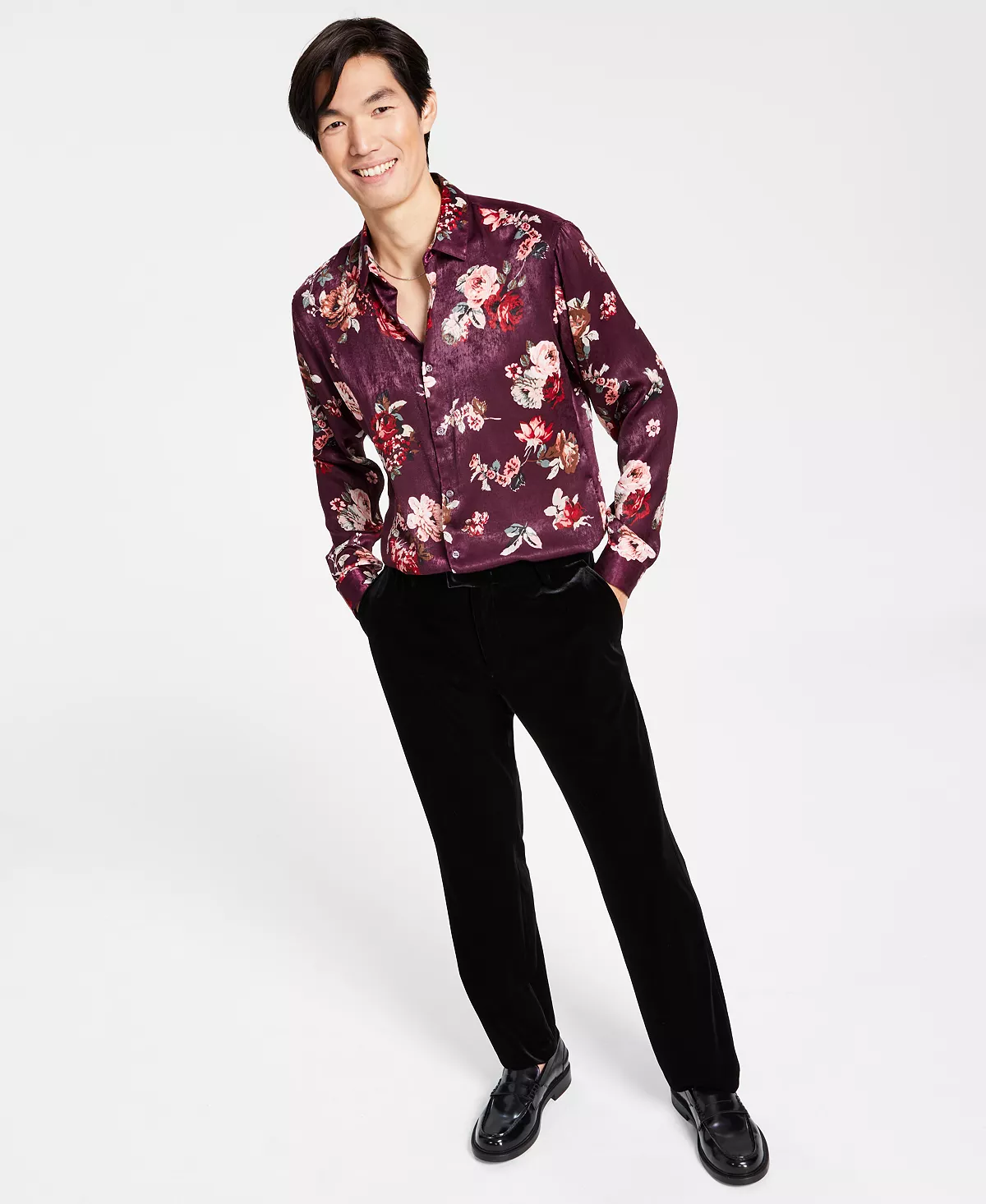 INC International Concepts Men's Floral Print Long-Sleeve Button-Up Shirt, Created For Macy's 7 INC International Concepts Men's Floral Print Long-Sleeve Button-Up Shirt, Created For Macy's - Image 5