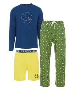 Joe Boxer Men's Super Soft Lounge Top, Pants And Shorts Gift, 3 Piece Set
