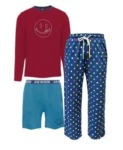Joe Boxer Men's Super Soft Lounge Top, Pants And Shorts Gift, 3 Piece Set