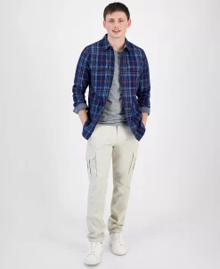 Sun + Stone Men's Mitchell Plaid Shirt, Created For Macy's 9 Sun + Stone Men's Mitchell Plaid Shirt, Created For Macy's -Vince Camuto Sale 22723847 fpx