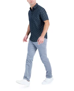 Alfani Men's Short-Sleeve Reebe Geometric-Print Shirt, Created For Macy's -Vince Camuto Sale 22731861 fpx