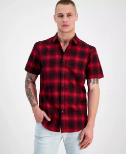 INC International Concepts Men's Plaid Short-Sleeve Button-Up Shirt, Created For Macy's 11 INC International Concepts Men's Plaid Short-Sleeve Button-Up Shirt, Created For Macy's -Vince Camuto Sale 22760722 fpx