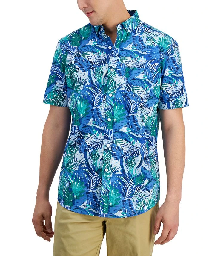 Club Room Men's Lex Classic-Fit Tropical-Print Button-Down Poplin Shirt, Created For Macy's 3 Club Room Men's Lex Classic-Fit Tropical-Print Button-Down Poplin Shirt, Created For Macy's