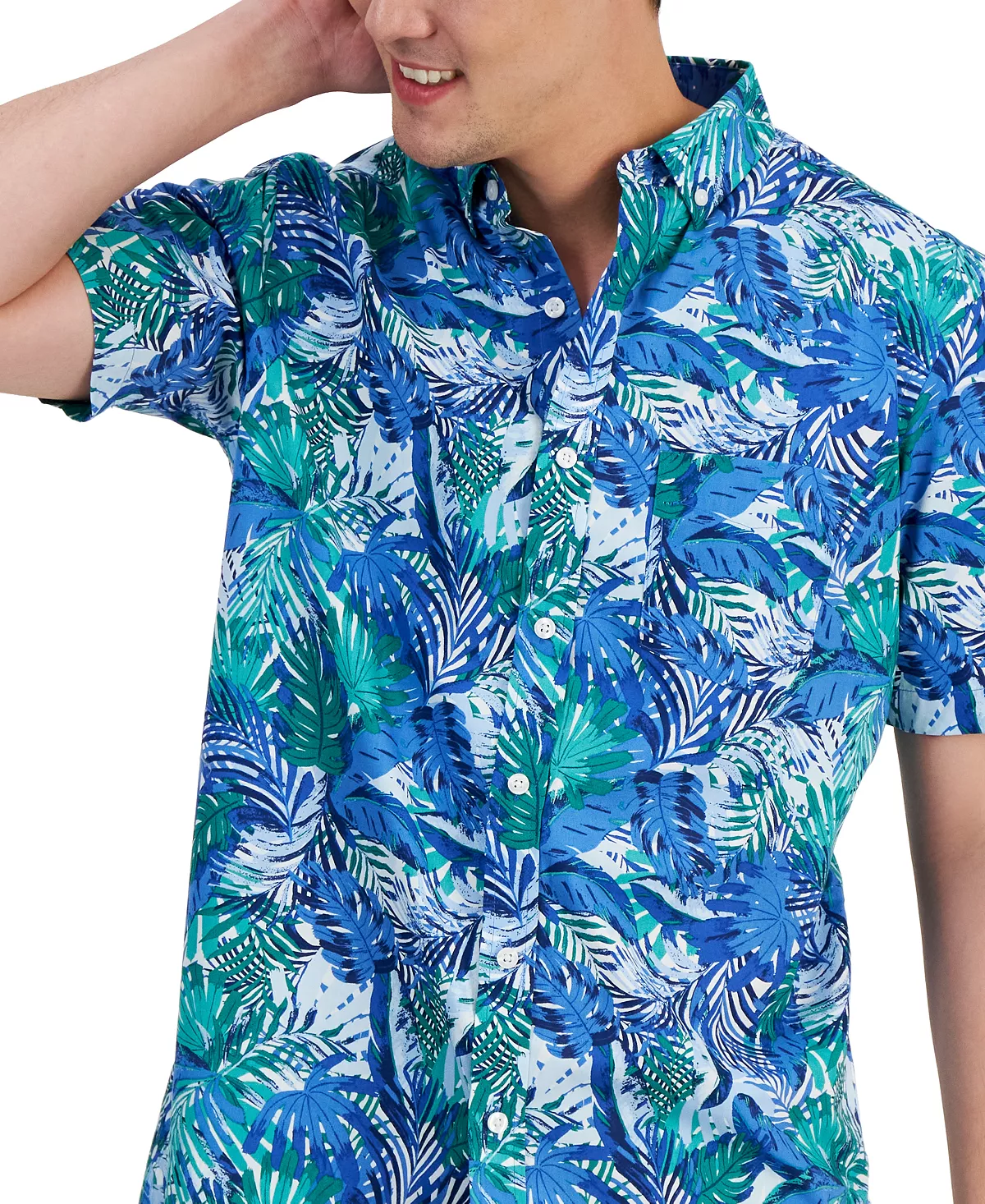 Club Room Men's Lex Classic-Fit Tropical-Print Button-Down Poplin Shirt, Created For Macy's 5 Club Room Men's Lex Classic-Fit Tropical-Print Button-Down Poplin Shirt, Created For Macy's - Image 3