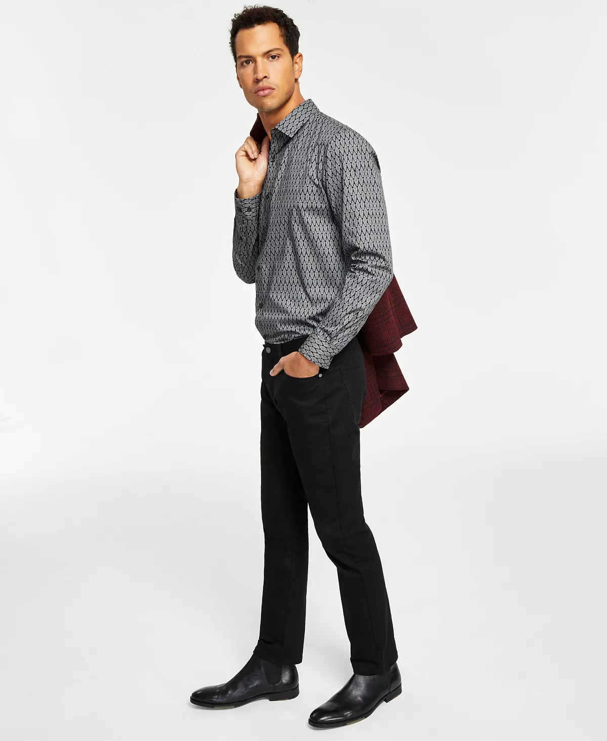 Alfani Men's Five-Pocket Straight-Fit Twill Pants, Created For Macy's 6 Alfani Men's Five-Pocket Straight-Fit Twill Pants, Created For Macy's - Image 4