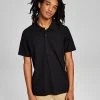 And Now This Men's Textured Short-Sleeve Polo Shirt