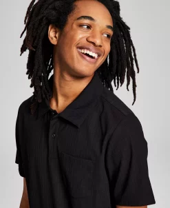 And Now This Men's Textured Short-Sleeve Polo Shirt -Vince Camuto Sale 22986164 fpx