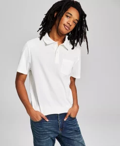 And Now This Men's Textured Short-Sleeve Polo Shirt -Vince Camuto Sale 22986167 fpx