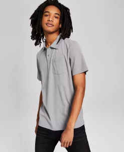 And Now This Men's Textured Short-Sleeve Polo Shirt -Vince Camuto Sale 22986175 fpx
