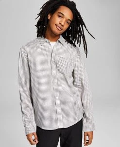And Now This Men's Mini Check Long-Sleeve Button-Up Shirt